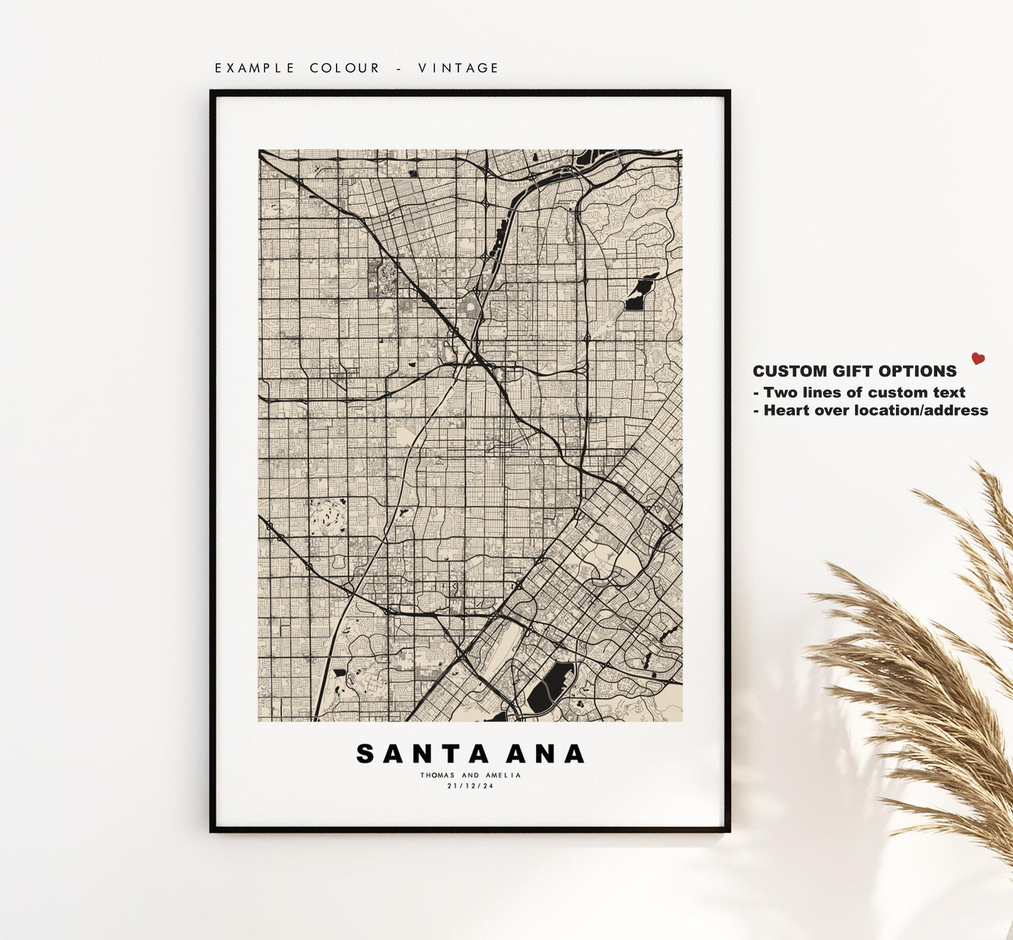 Santa Ana Map Print - City Map Poster - Map Art - USA City Maps - Santa Ana Print - Santa Ana Poster - Minimalist City Map - California