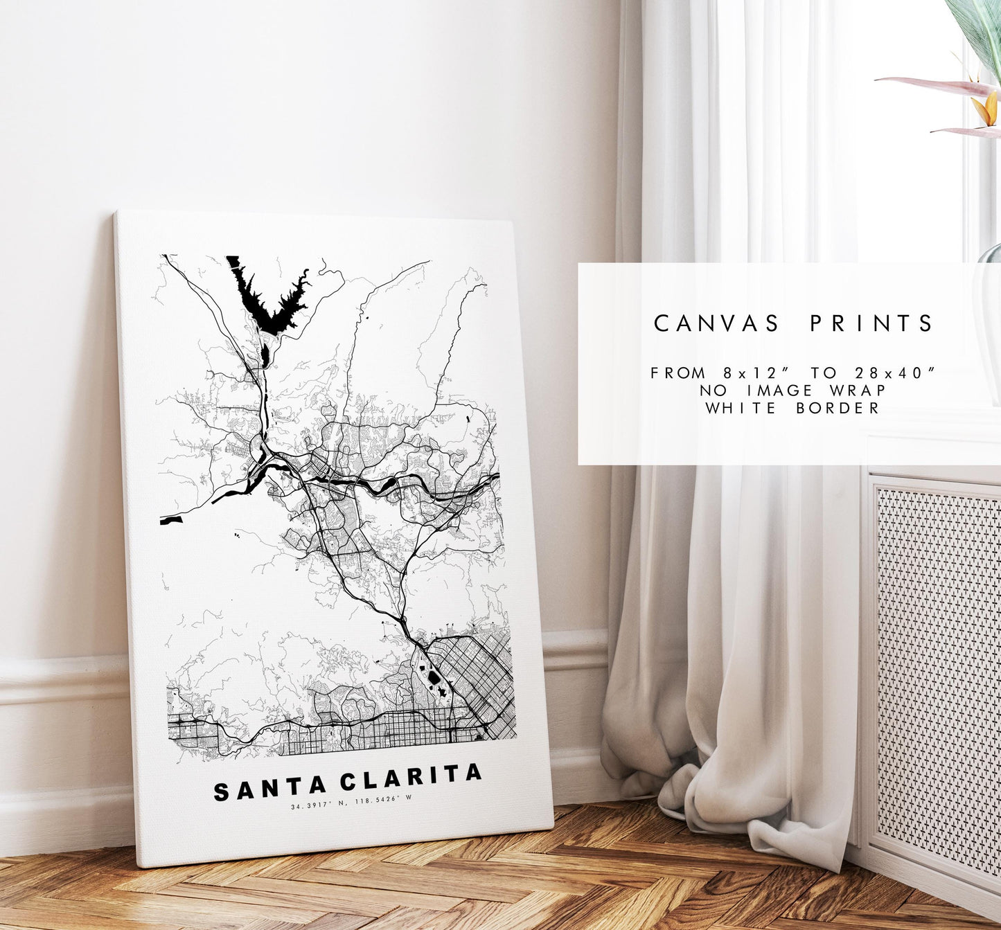 Santa Clarita Map Print - City Map Poster - Map Art - USA City Maps - Santa Clarita Print - Poster - Minimalist City Map - California