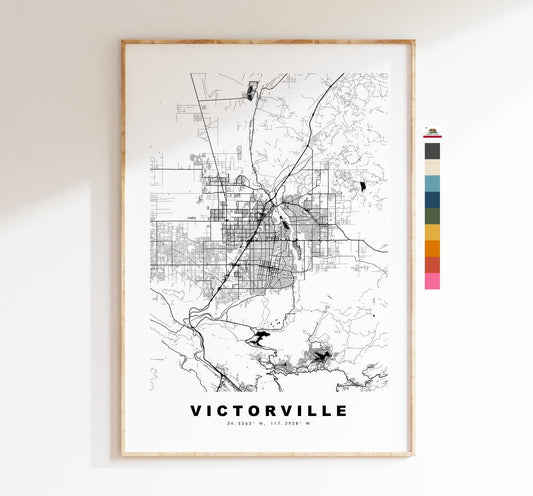 Victorville Map Print - City Map Poster - Map Art - USA City Maps - Victorville Print - Poster - Minimalist City Map - California