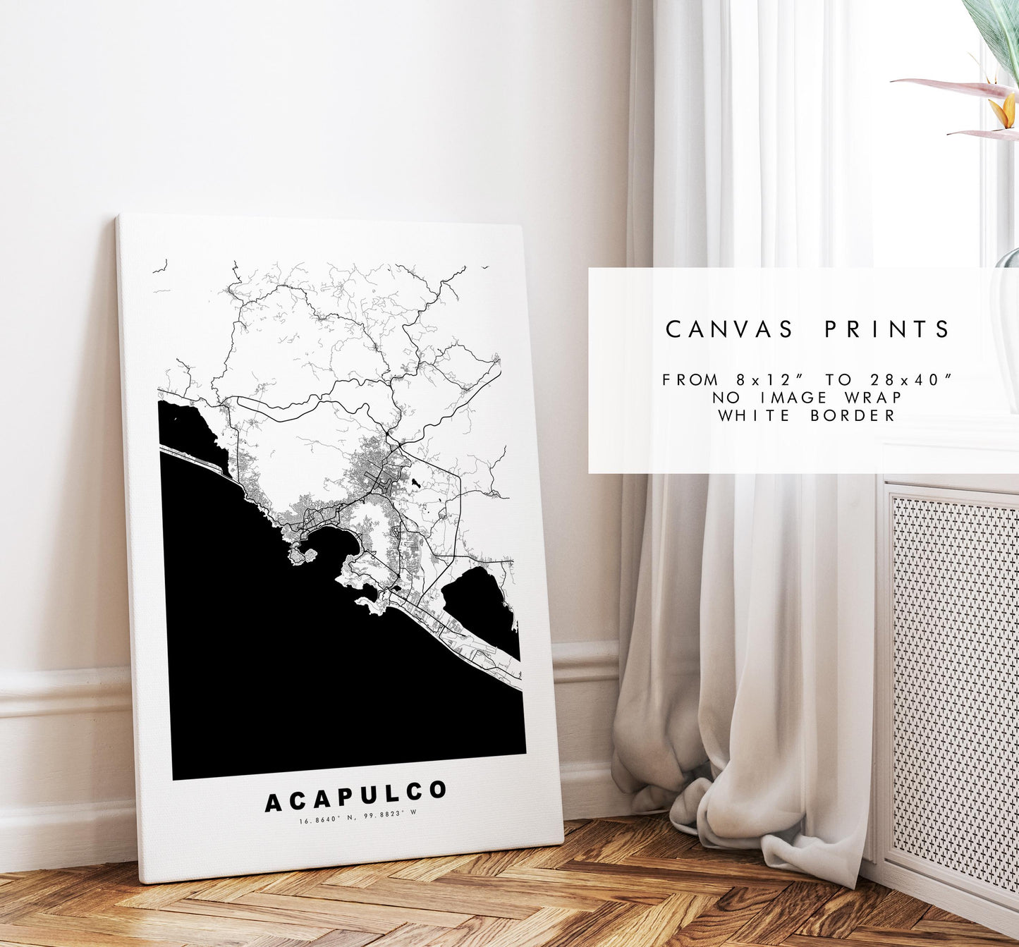 Acapulco Map Print - City Map Poster - Map Art - Map Wall Art - Mexico City Maps - Acapulco Print - Acapulco de Juárez - Minimalist City Map