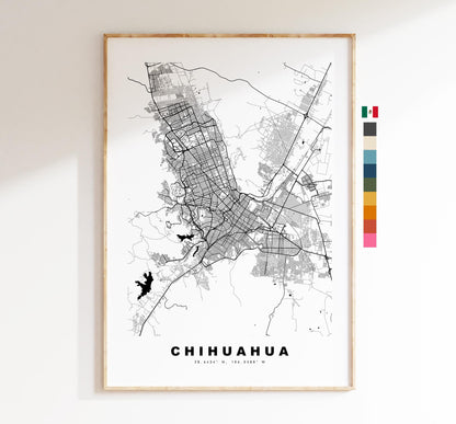 Chihuahua Map Print - City Map Poster - Map Art - Map Wall Art - Mexico City Maps - Chihuahua Print - Chihuahua Poster - Minimalist City Map