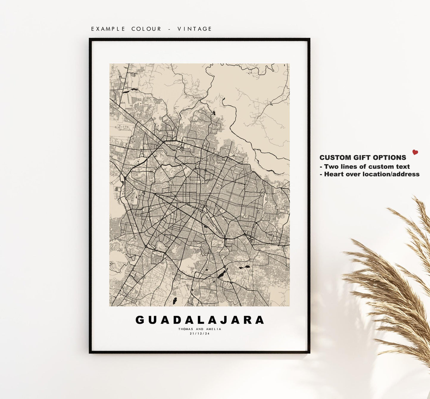 Guadalajara Map Print - City Map Poster - Map Art - Map Wall Art - Mexico City Maps - Guadalajara Print - Poster - Minimalist City Map