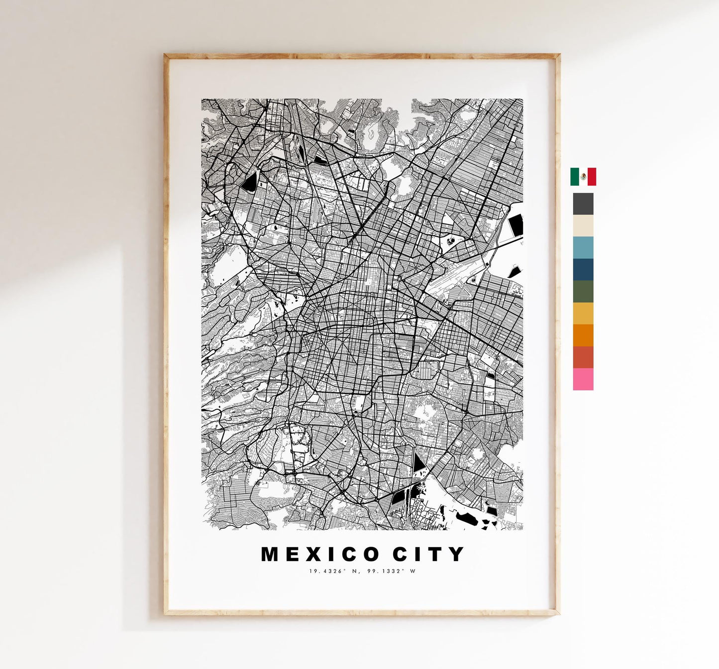 Mexico City Map Print - City Map Poster - Map Art - Map Wall Art - Mexico City Maps - Mexico City Print - Poster - Minimalist City Map