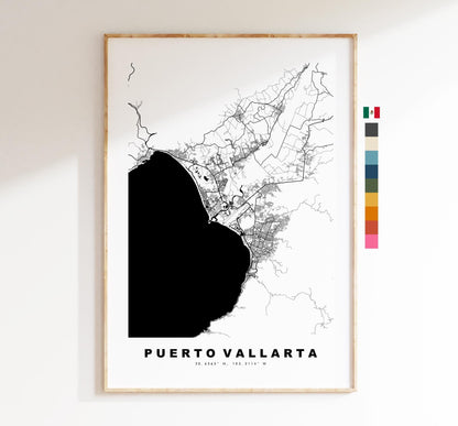 Puerto Vallarta Map Print - City Map Poster - Map - Map Wall Art - Mexico City Maps - Puerto Vallarta Print - Poster - Minimalist City Map