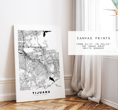 Tijuana Map Print - City Map Poster - Map Art - Map Wall Art - Mexico City Maps - Tijuana Print - Tijuana Poster - Minimalist City Map