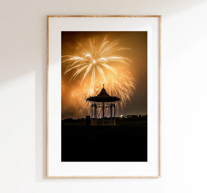 Southsea Bandstand Fireworks - Photography Print - Portsmouth and Southsea Prints - Wall Art -  Frame and Canvas Options - Portrait