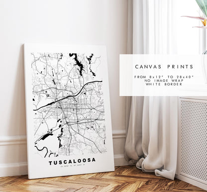 Tuscaloosa Map Print - City Map Poster - Map Art - USA City Maps - Tuscaloosa Print - Tuscaloosa Poster - Minimalist City Map - Alabama