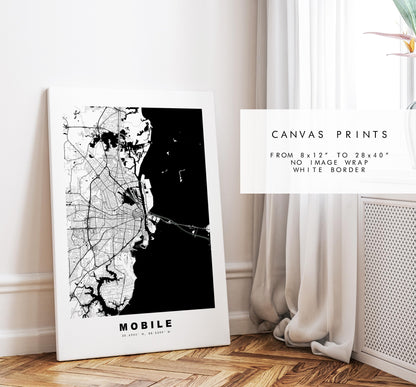 Mobile Map Print - City Map Poster - Map Art - USA City Maps - Mobile Print - Mobile Poster - Minimalist City Map - Alabama