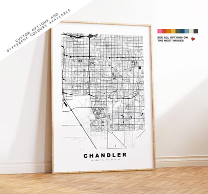 Chandler Map Print - City Map Poster - Map Art - USA City Maps - Chandler Print - Chandler Poster - Minimalist City Map - Arizona