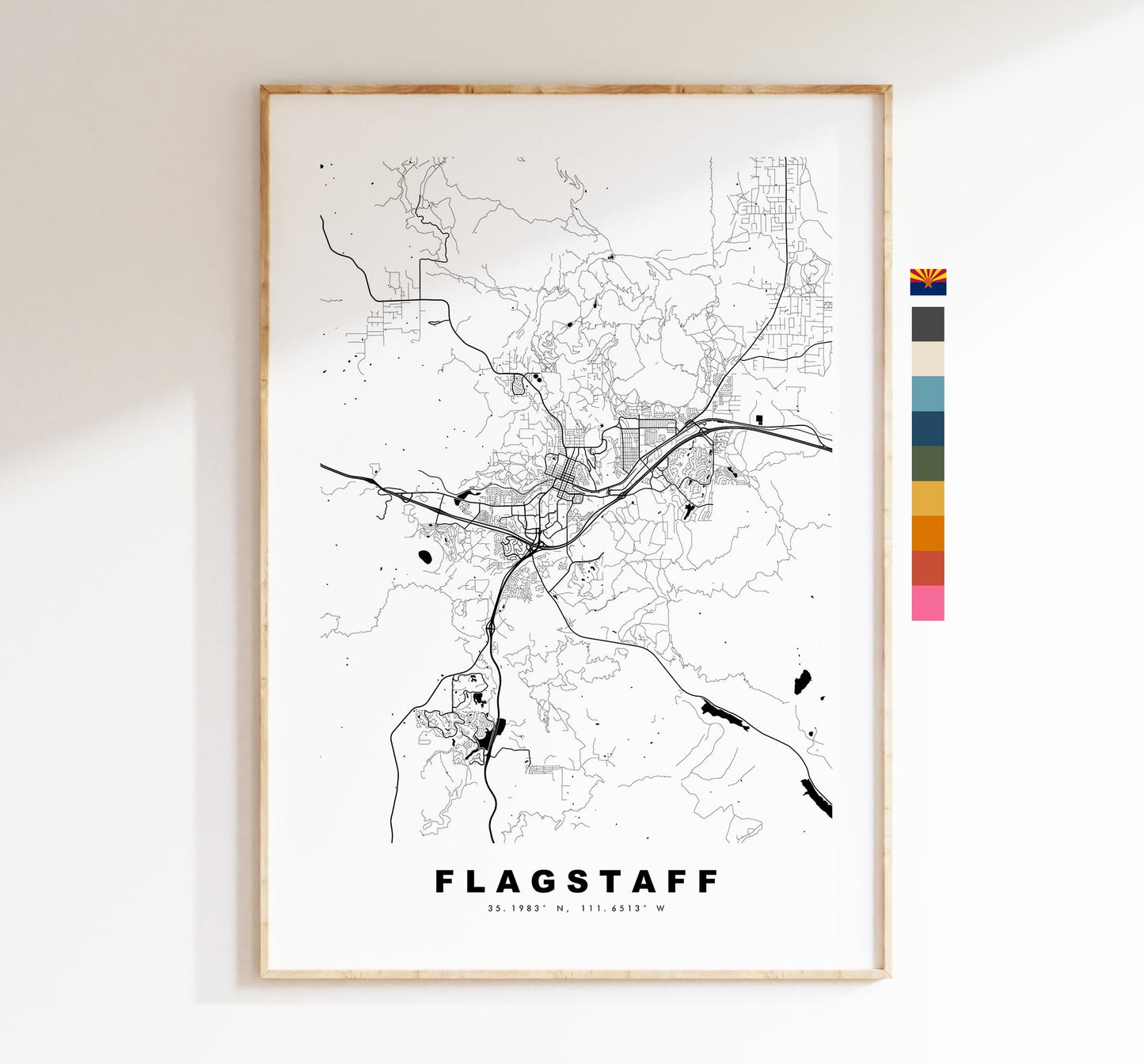 Flagstaff Map Print - City Map Poster - Map Art - USA City Maps - Flagstaff Print - Flagstaff Poster - Minimalist City Map - Arizona