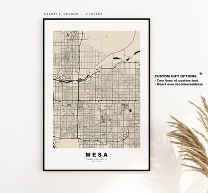 Mesa Map Print - City Map Poster - Map Art - USA City Maps - Mesa Print - Mesa Poster - Minimalist City Map - Arizona