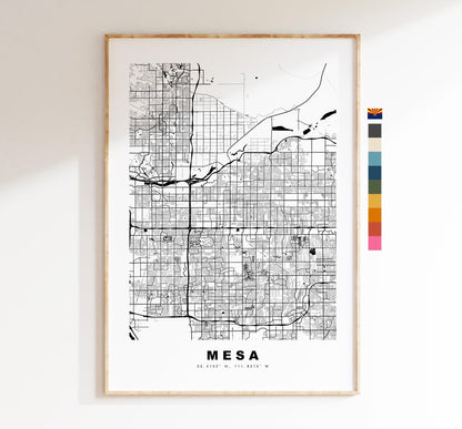 Mesa Map Print - City Map Poster - Map Art - USA City Maps - Mesa Print - Mesa Poster - Minimalist City Map - Arizona