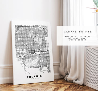 Phoenix Map Print - City Map Poster - Map Art - USA City Maps - Phoenix Print - Phoenix Poster - Minimalist City Map - Arizona