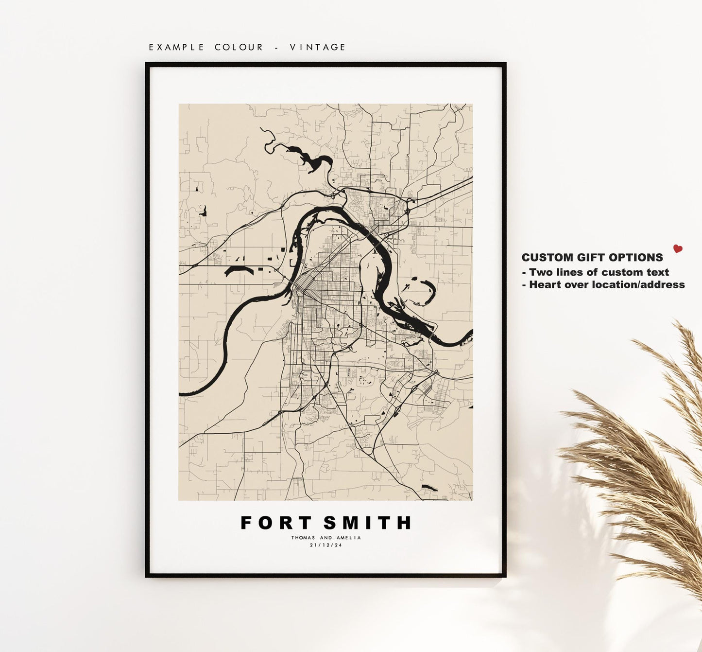 Fort Smith Map Print - City Map Poster - Map Art - USA City Maps - Fort Smith Print - Fort Smith Poster - Minimalist City Map - Arkansas