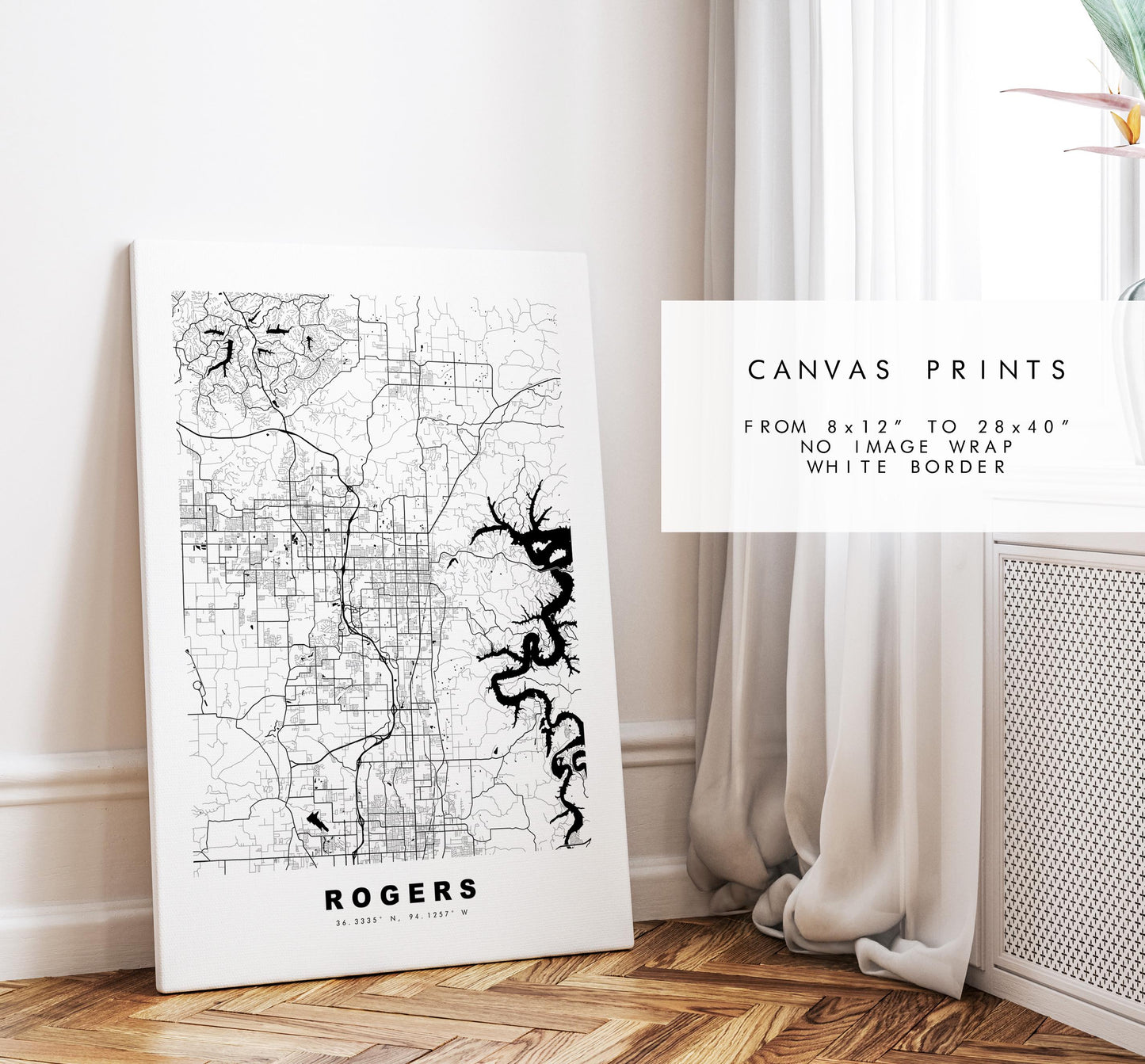 Rogers Map Print - City Map Poster - Map Art - USA City Maps - Rogers Print - Rogers Poster - Minimalist City Map - Arkansas