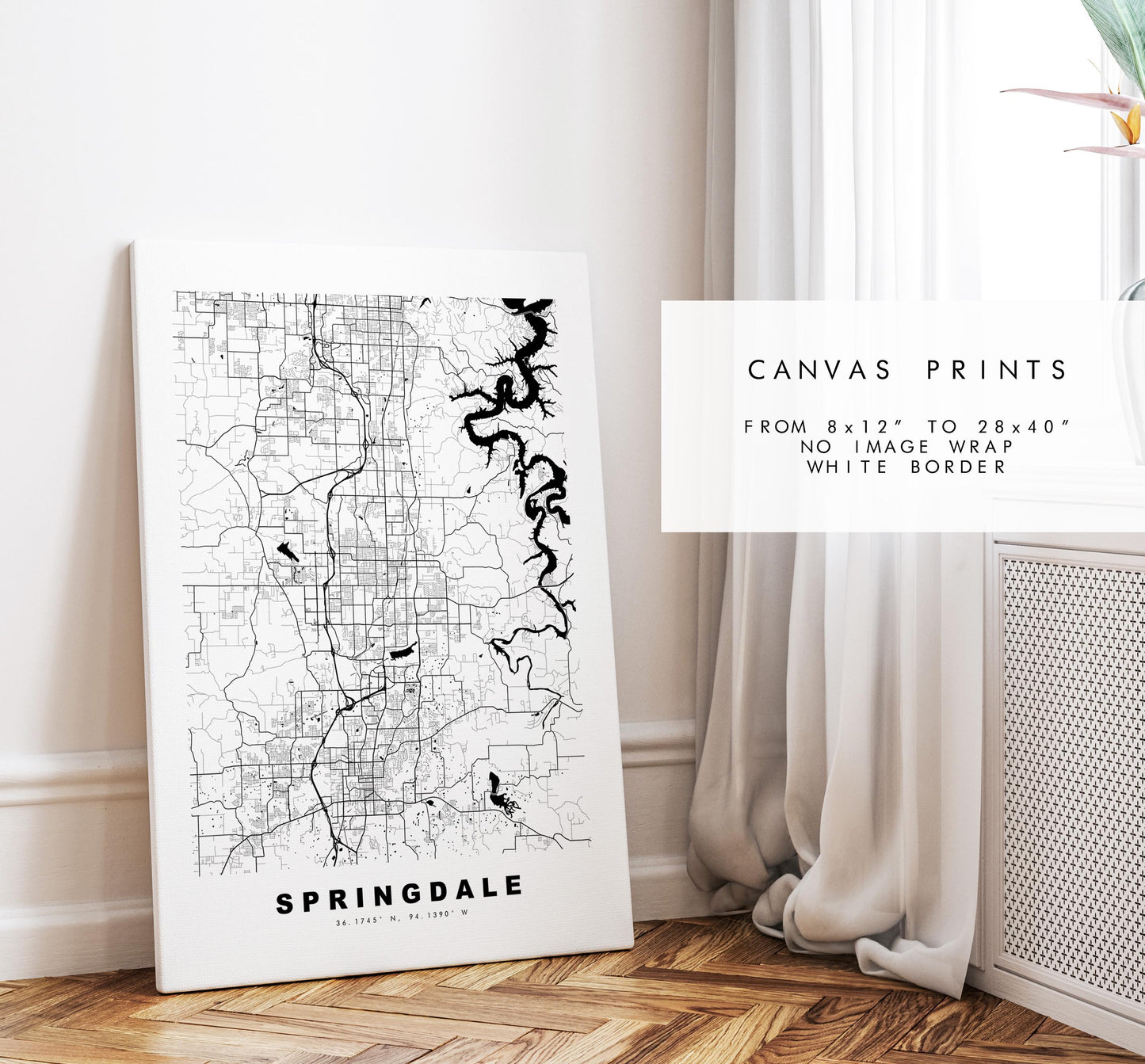 Springdale Map Print - City Map Poster - Map Art - USA City Maps - Springdale Print - Springdale Poster - Minimalist City Map - Arkansas