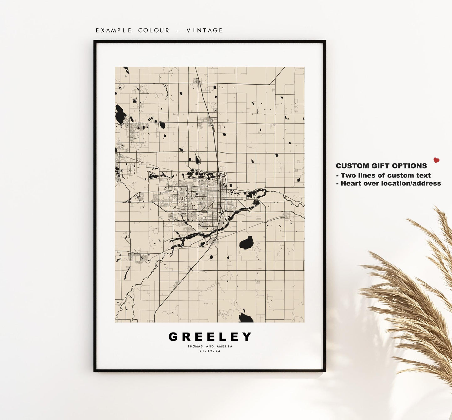 Greeley Map Print - City Map Poster - Map Art - USA City Maps - Greeley Print - Greeley Poster - Minimalist City Map - Colorado