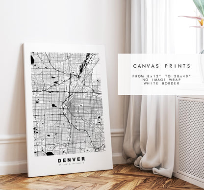 Denver Map Print - City Map Poster - Map Art - USA City Maps - Denver Print - Denver Poster - Minimalist City Map - Colorado