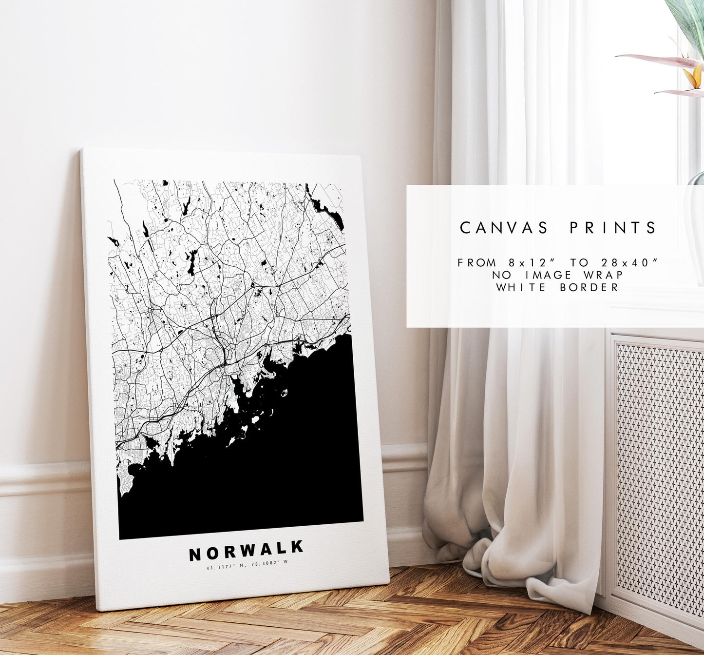 Norwalk Map Print - City Map Poster - Map Art - USA City Maps - Norwalk Print - Norwalk Poster - Minimalist City Map - Connecticut