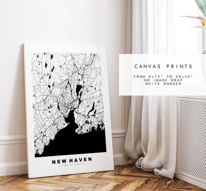 New Haven Map Print - City Map Poster - Map Art - USA City Maps - New Haven Print - New Haven Poster - Minimalist City Map - Connecticut