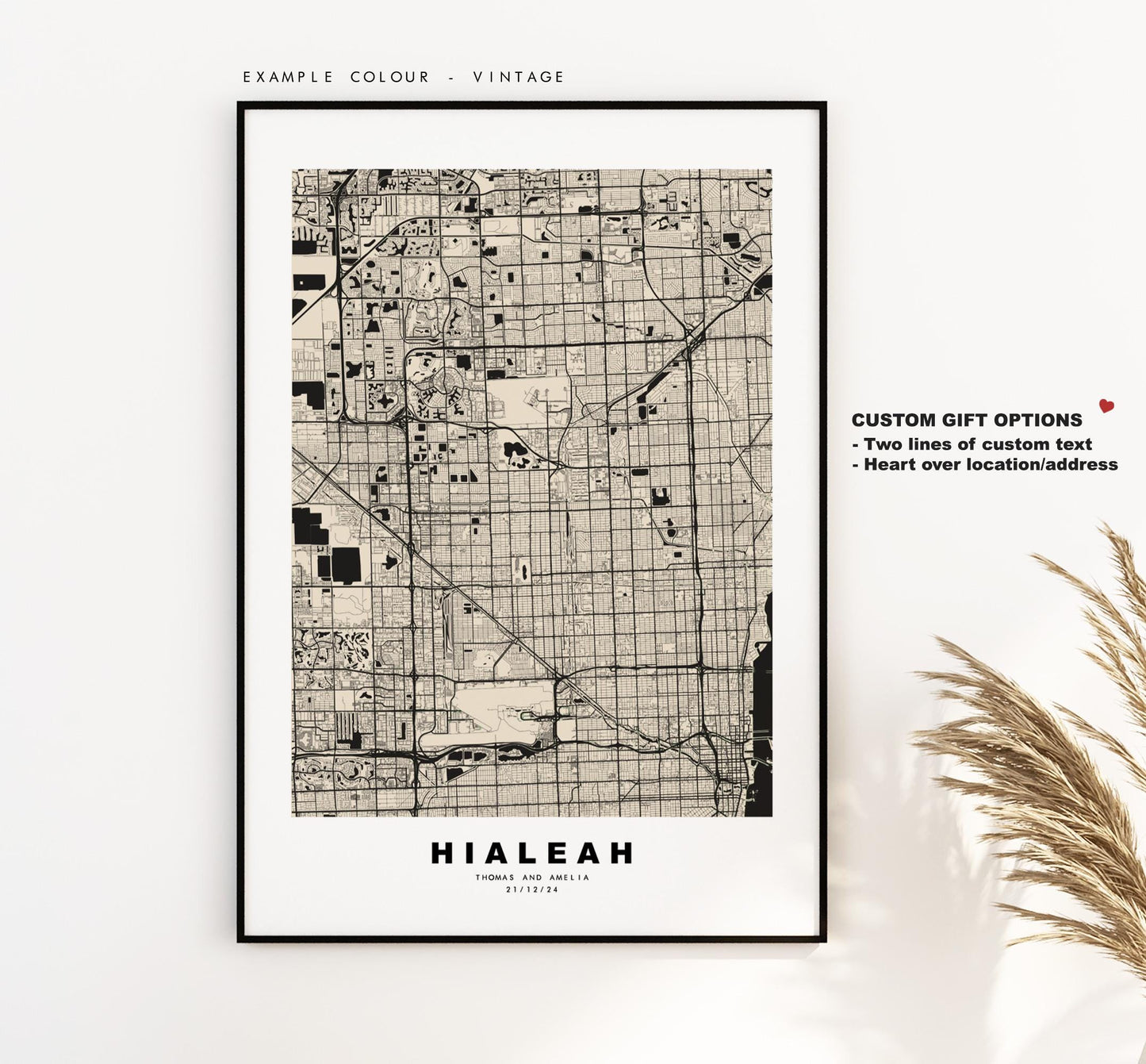 Hialeah Map Print - City Map Poster - Map Art - USA City Maps - Hialeah Print - Hialeah Poster - Minimalist City Map - Florida