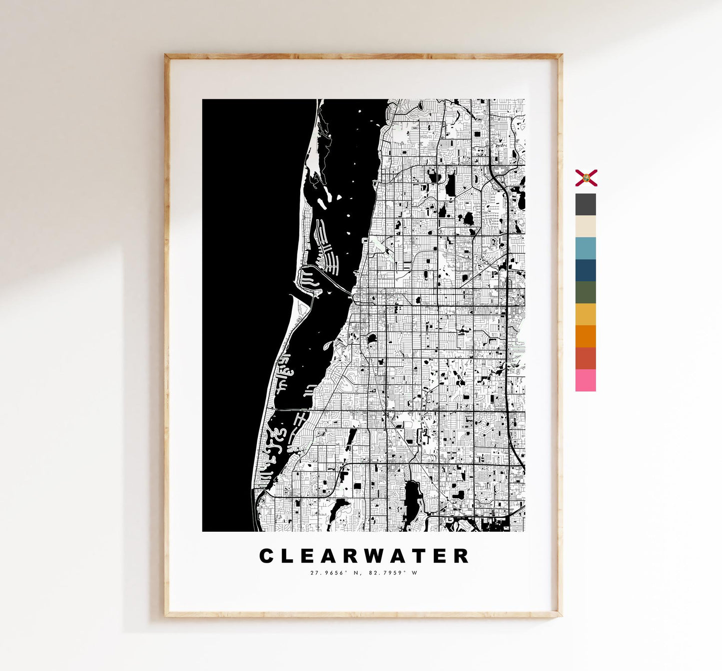 Clearwater Map Print - City Map Poster - Map Art - USA City Maps - Clearwater Print - Clearwater Poster - Minimalist City Map - Florida