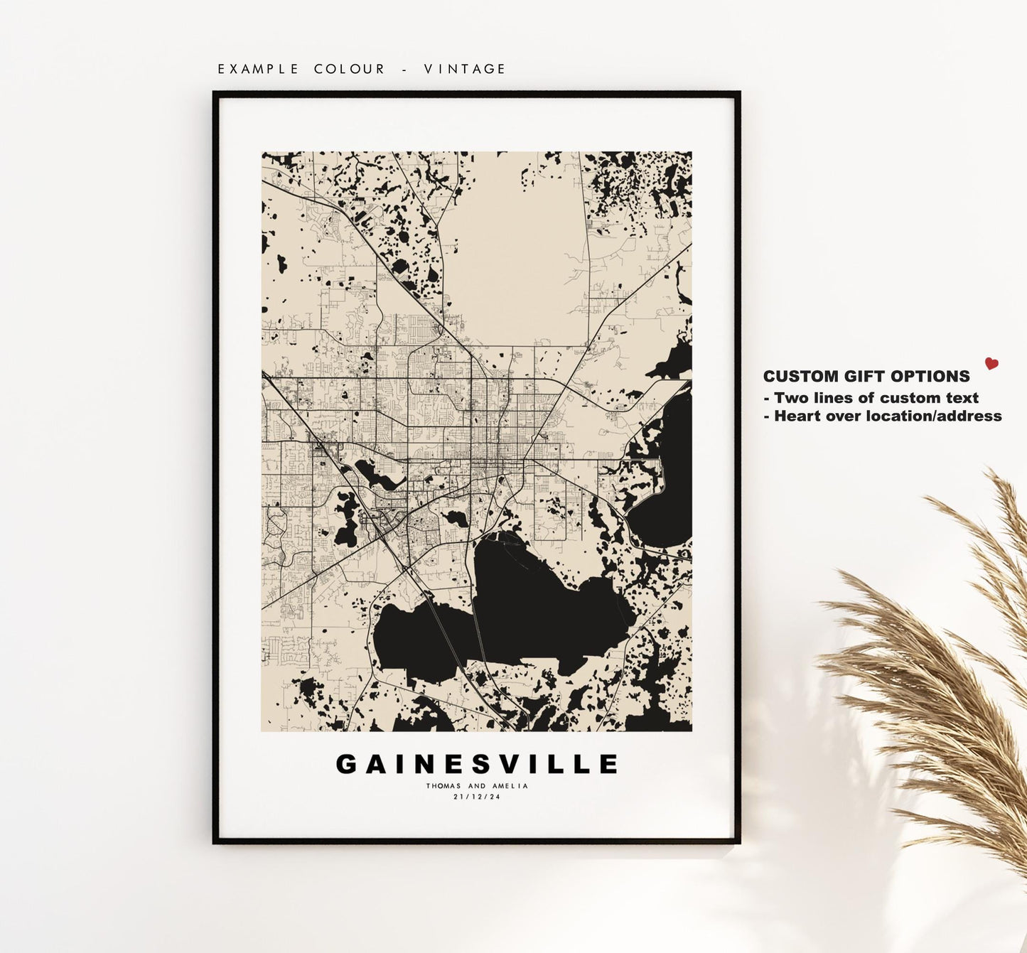 Gainesville Map Print - City Map Poster - Map Art - USA City Maps - Gainesville Print - Gainesville Poster - Minimalist City Map - Florida