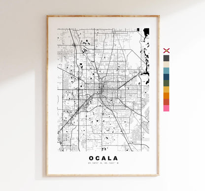 Ocala Map Print - City Map Poster - Map Art - USA City Maps - Ocala Print - Ocala Poster - Minimalist City Map - Florida