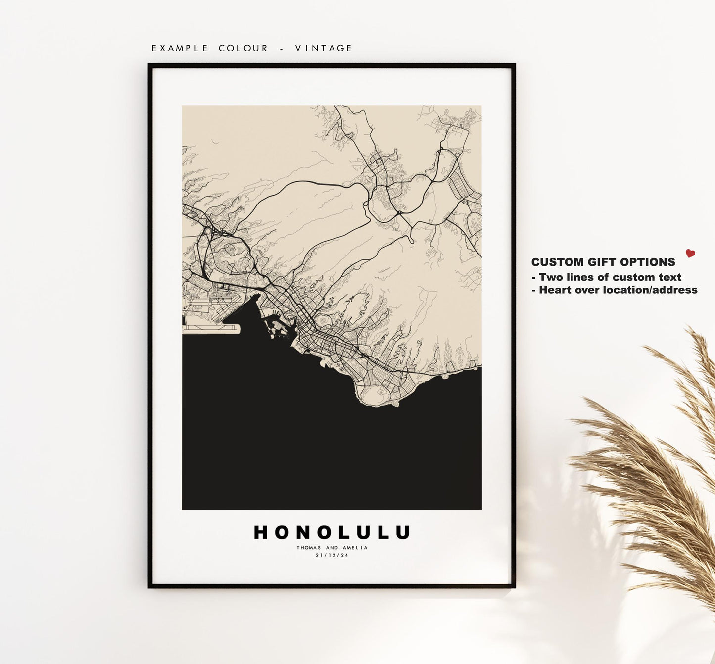 Honolulu Map Print - City Map Poster - Map Art - USA City Maps - Honolulu Print - Honolulu Poster - Minimalist City Map - Hawaii