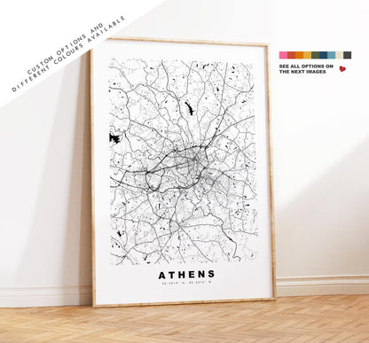 Athens Map Print (Georgia USA) - City Map Poster - Map Art - USA City Maps -  Print - Poster - Minimalist City Map - Georgia