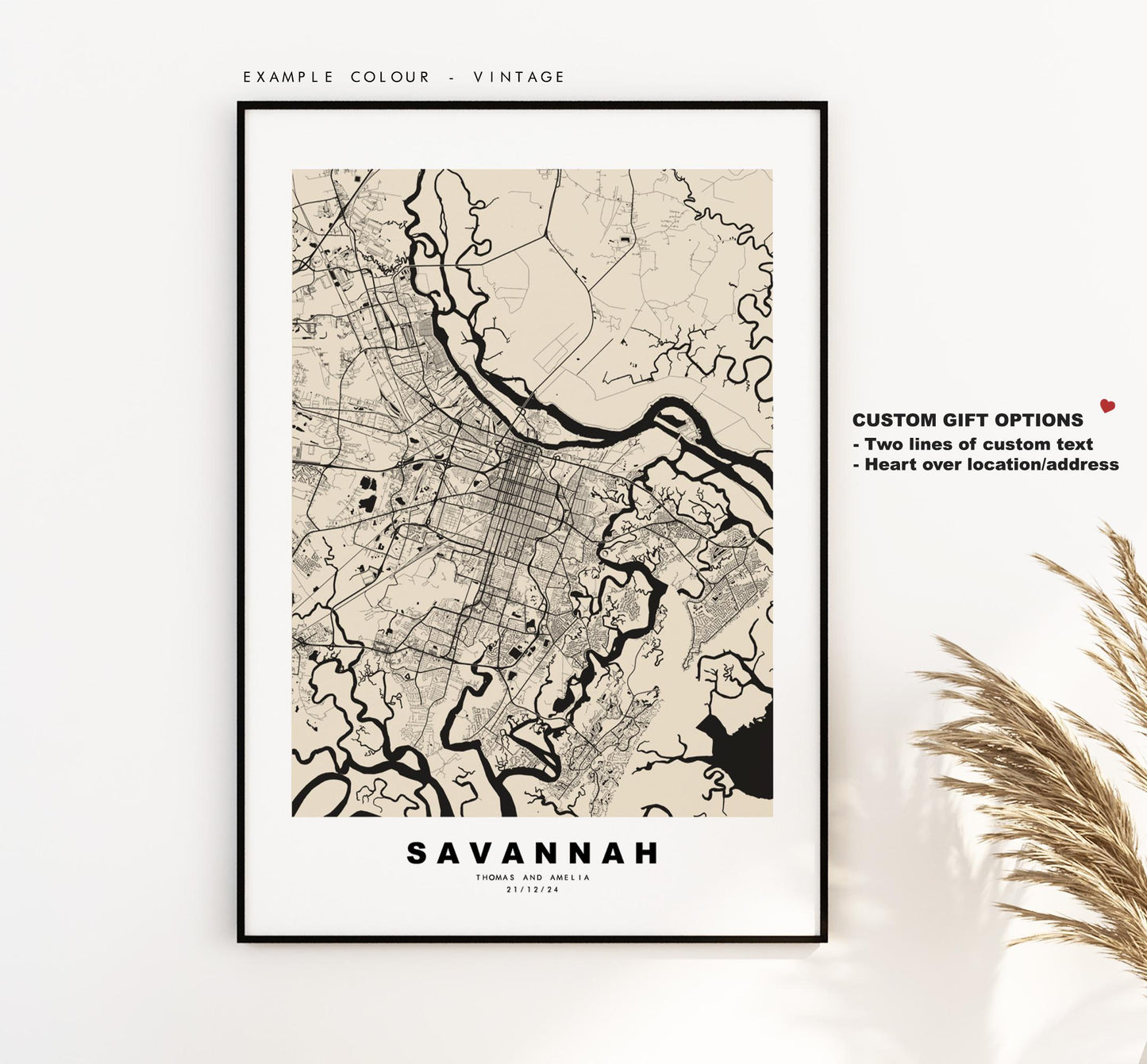 Savannah Map Print - City Map Poster - Map Art - USA City Maps - Savannah Print - Savannah Poster - Minimalist City Map - Georgia