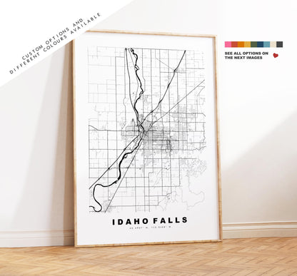 Idaho Falls Map Print - City Map Poster - Map Art - USA City Maps - Idaho Falls Print - Idaho Falls Poster - Minimalist City Map - Idaho