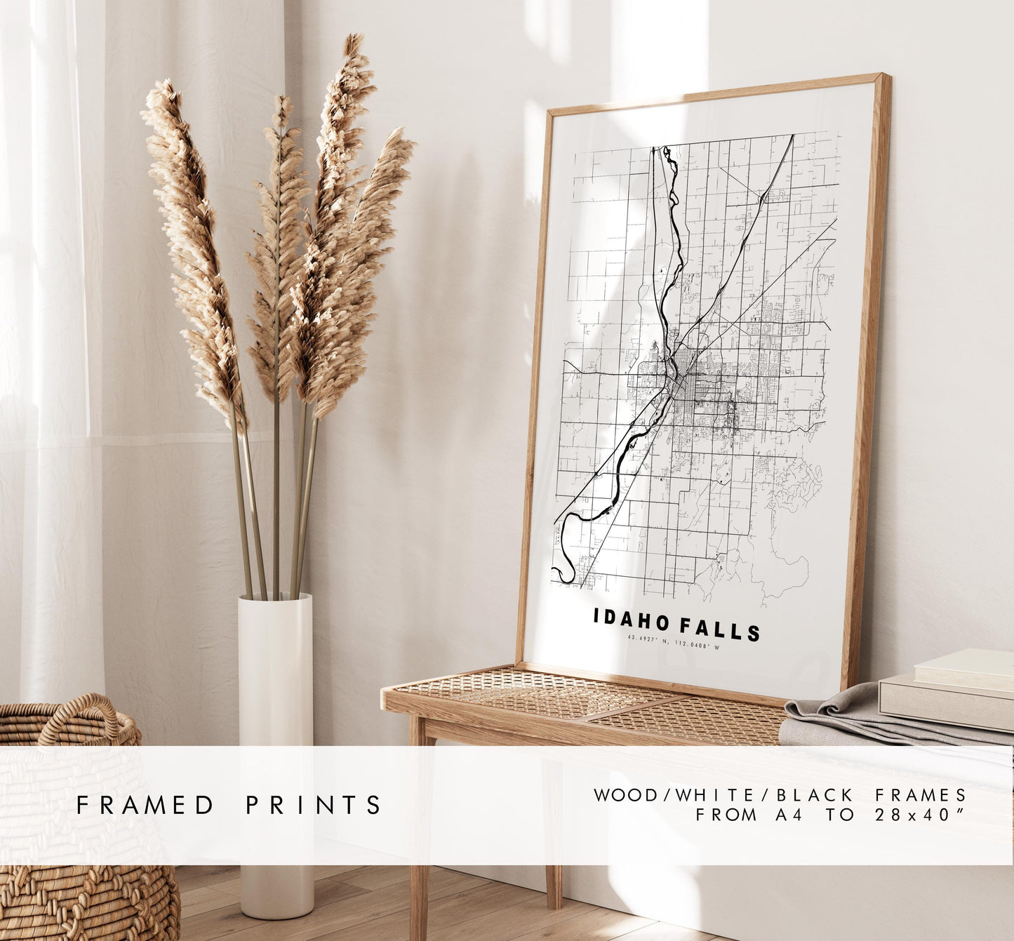 Idaho Falls Map Print - City Map Poster - Map Art - USA City Maps - Idaho Falls Print - Idaho Falls Poster - Minimalist City Map - Idaho