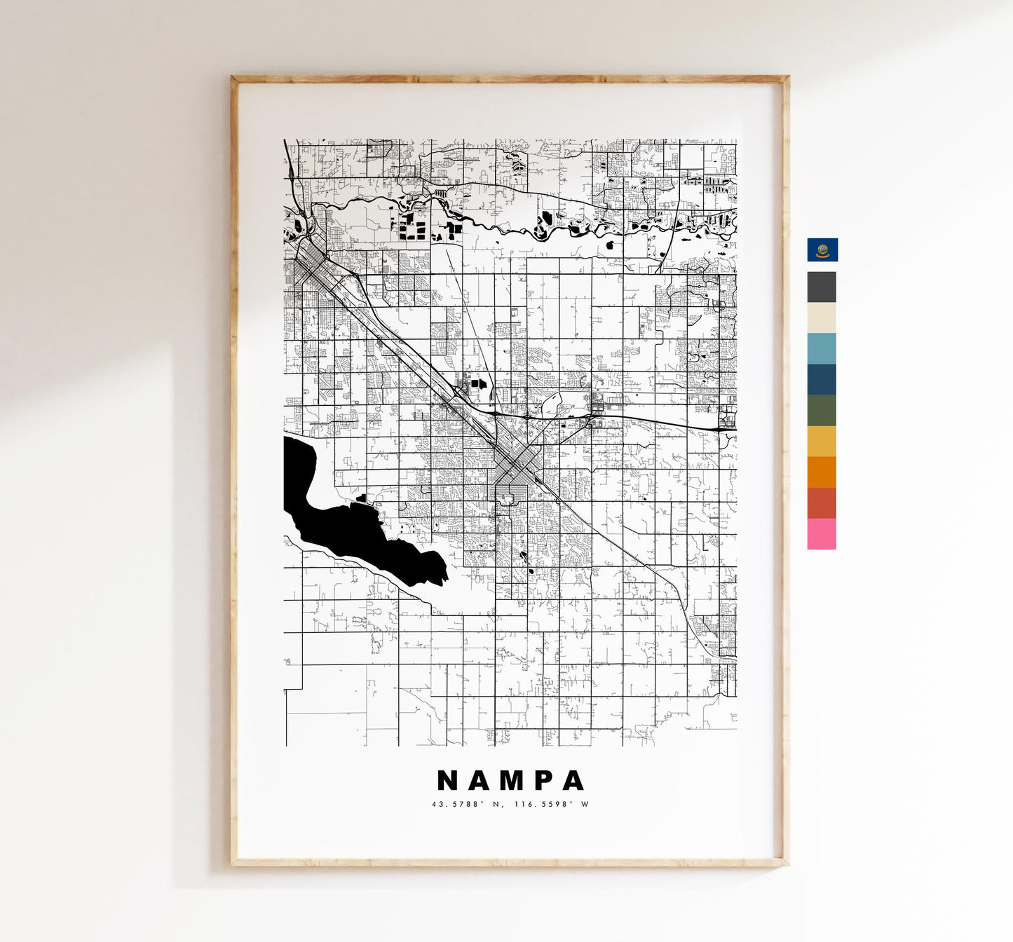 Nampa Map Print - City Map Poster - Map Art - USA City Maps - Nampa Print - Nampa Poster - Minimalist City Map - Idaho