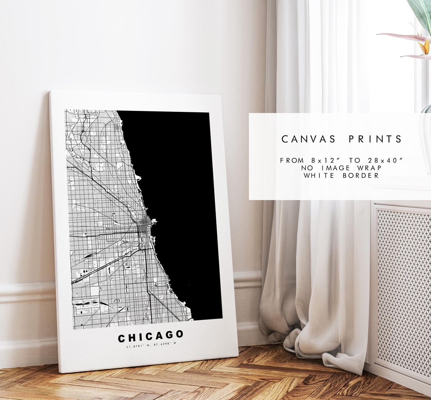 Chicago Map Print - City Map Poster - Map Art - USA City Maps - Chicago Print - Chicago Poster - Minimalist City Map - Illinois