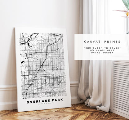 Overland Park Map Print - City Map Poster - Map Art - USA City Maps - Overland Park Print - Poster - Minimalist City Map - Kansas