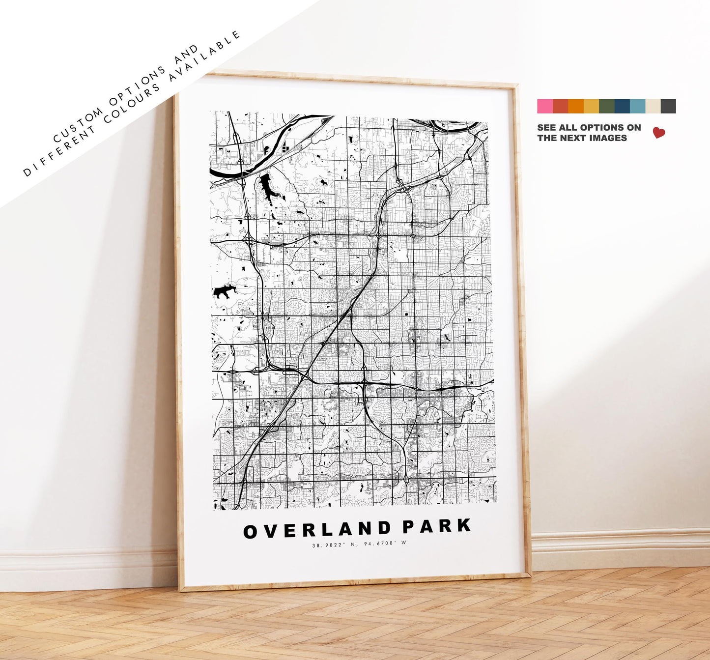 Overland Park Map Print - City Map Poster - Map Art - USA City Maps - Overland Park Print - Poster - Minimalist City Map - Kansas