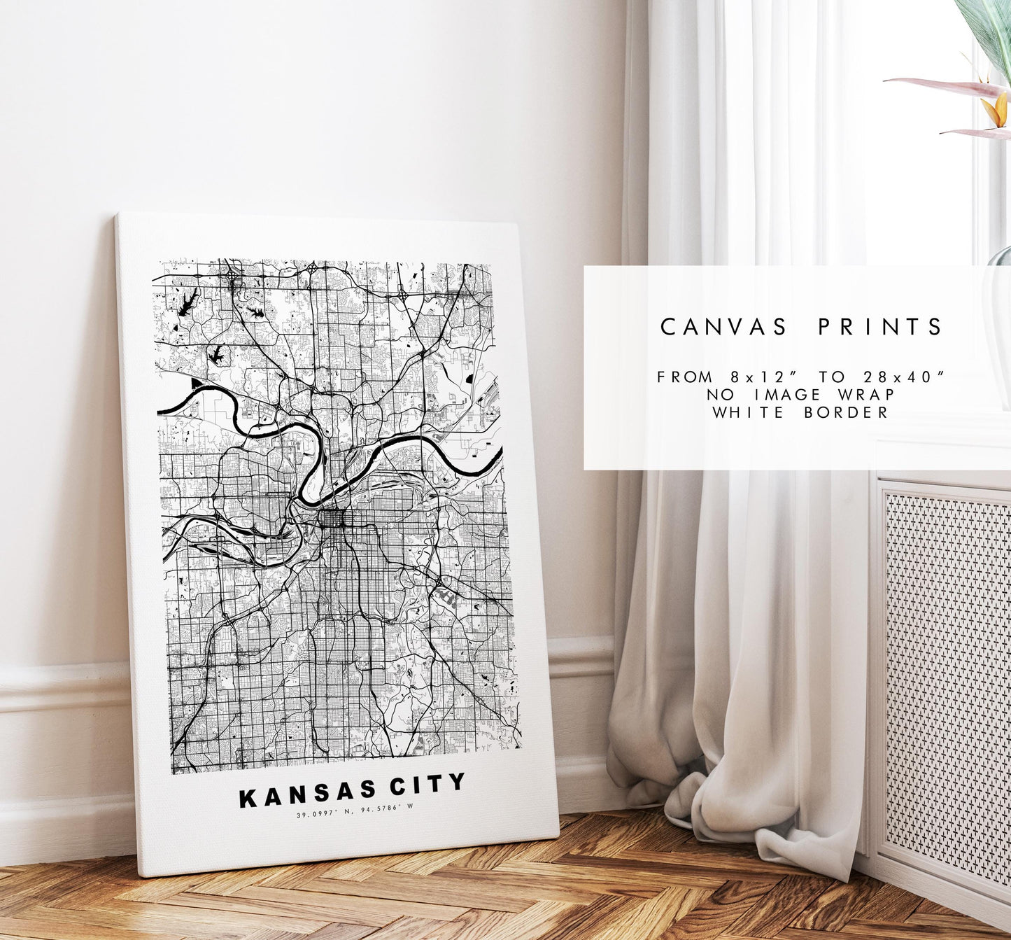 Kansas City Map Print - City Map Poster - Map Art - USA City Maps - Kansas City Print - Kansas City Poster - Minimalist City Map - Kansas