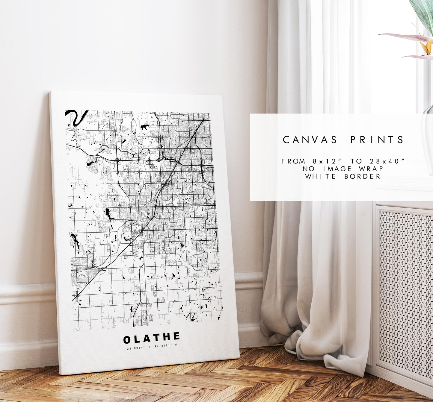 Olathe Map Print - City Map Poster - Map Art - USA City Maps - Olathe Print - Olathe Poster - Minimalist City Map - Kansas