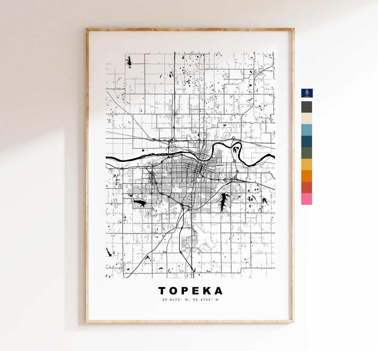 Topeka Map Print - City Map Poster - Map Art - USA City Maps - Topeka Print - Topeka Poster - Minimalist City Map - Kansas