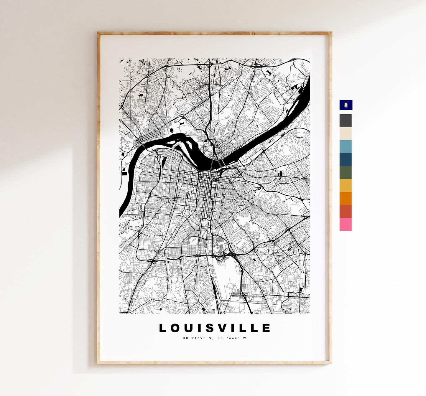 Louisville Map Print - City Map Poster - Map Art - USA City Maps - Louisville Print - Louisville Poster - Minimalist City Map - Kentucky