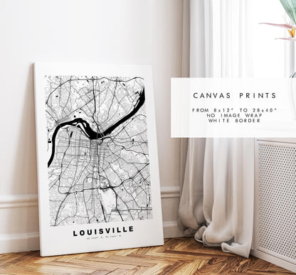 Louisville Map Print - City Map Poster - Map Art - USA City Maps - Louisville Print - Louisville Poster - Minimalist City Map - Kentucky