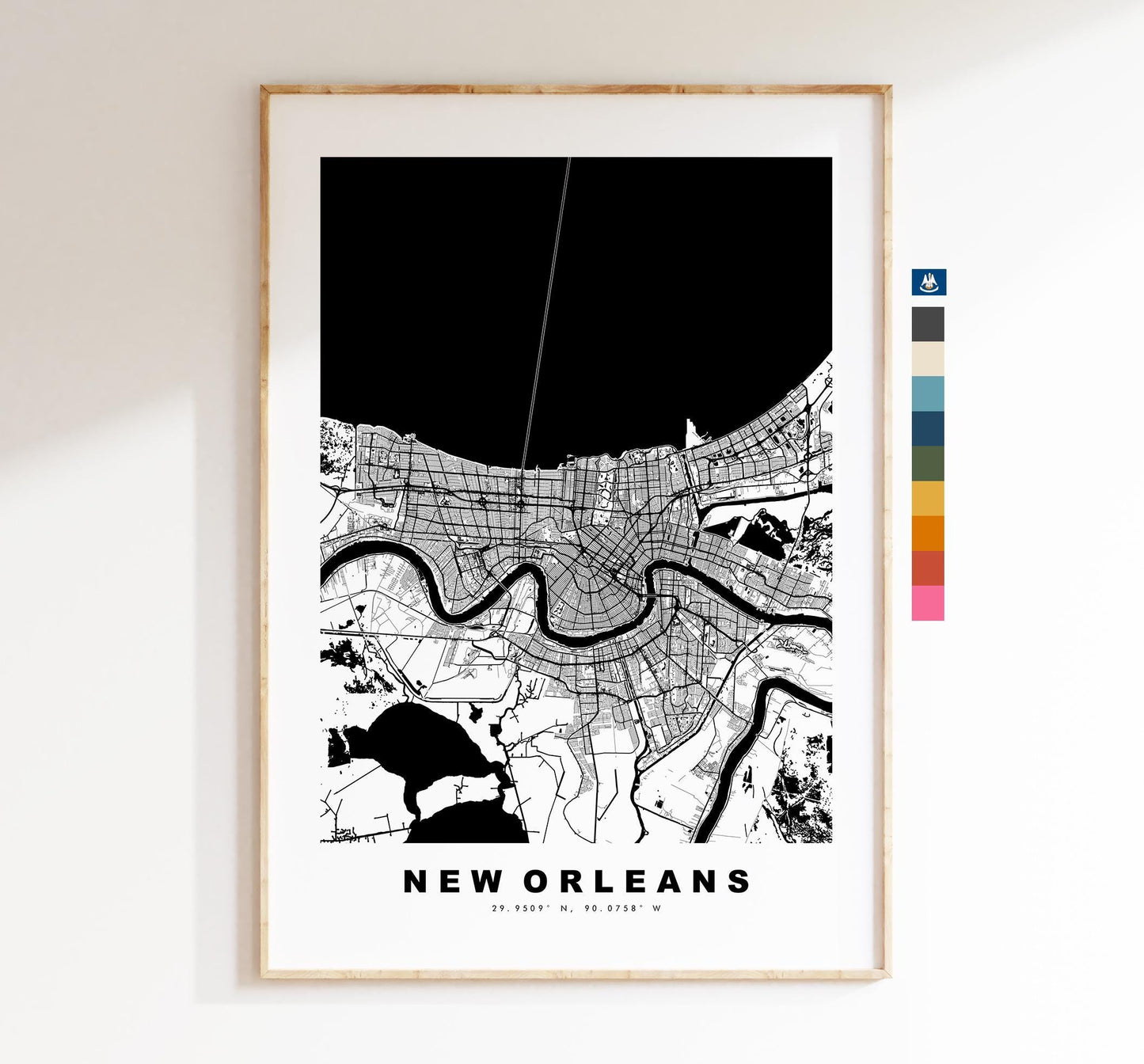 New Orleans Map Print - City Map Poster - Map Art - USA City Maps - New Orleans Print - New Orleans Poster - Minimalist City Map - Louisiana