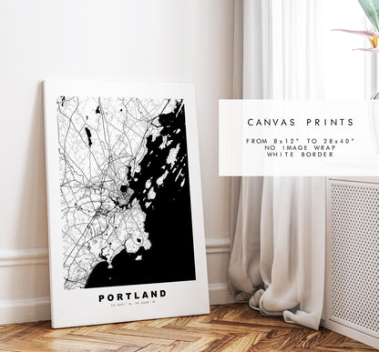 Portland Map Print (Maine) - City Map Poster - Map Art - USA City Maps - Portland Print - Portland Poster - Minimalist City Map - Maine