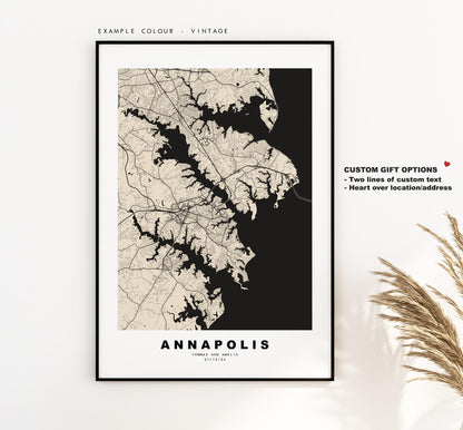 Annapolis Map Print - City Map Poster - Map Art - USA City Maps - Annapolis Print - Annapolis Poster - Minimalist City Map - Maryland