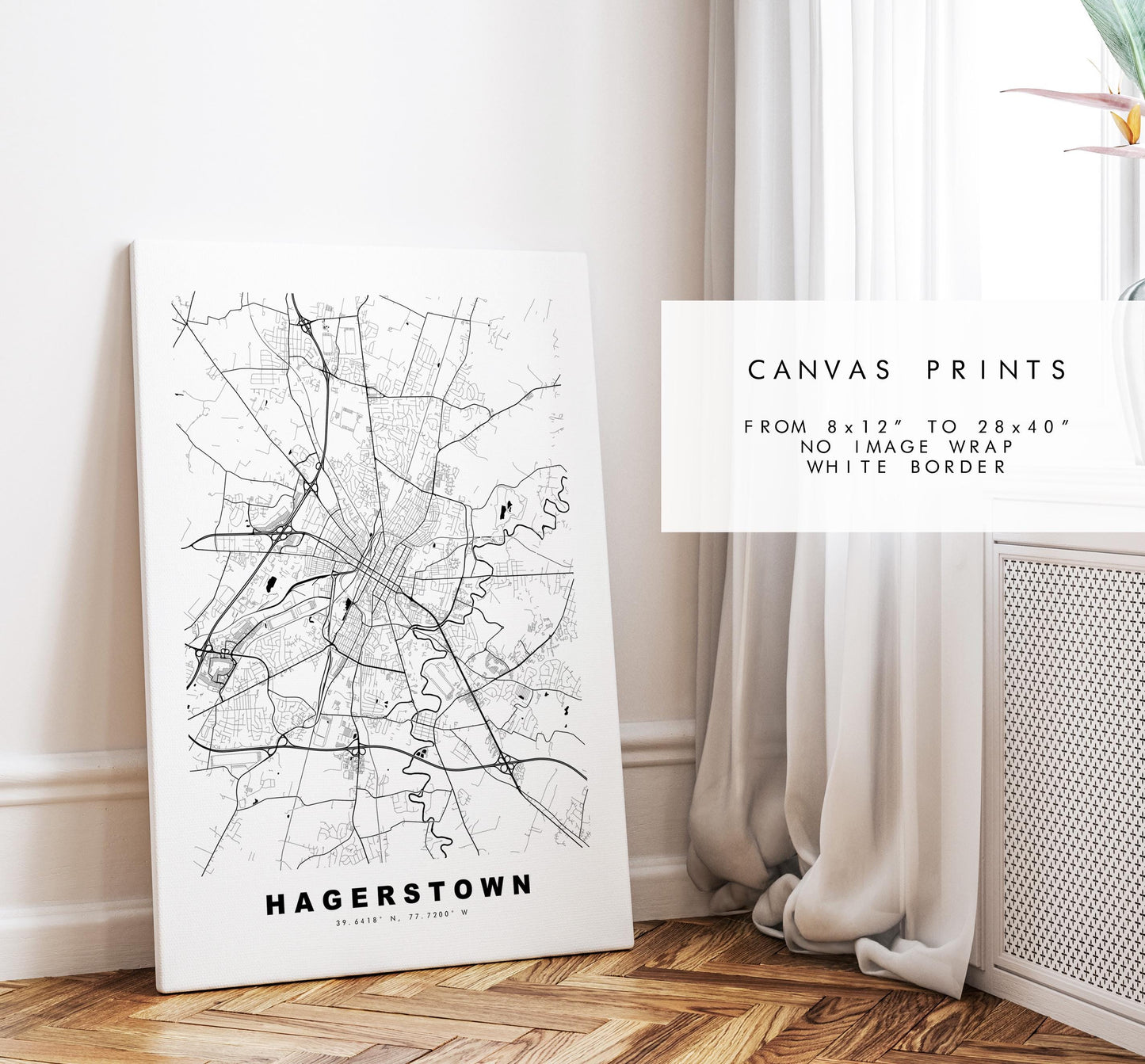 Hagerstown Map Print - City Map Poster - Map Art - USA City Maps - Hagerstown Print - Hagerstown Poster - Minimalist City Map - Maryland