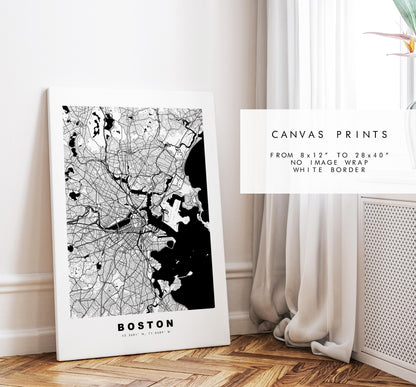 Boston Map Print - City Map Poster - Map Art - USA City Maps - Boston Print - Boston Poster - Minimalist City Map - Massachusetts