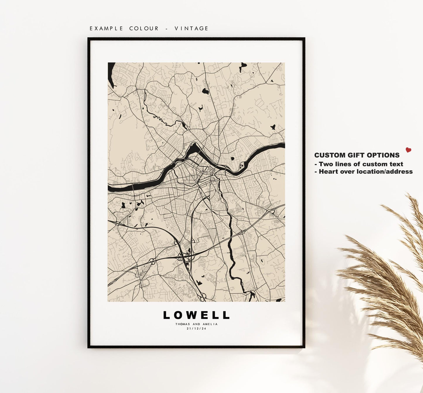 Lowell Map Print - City Map Poster - Map Art - USA City Maps - Lowell Print - Lowell Poster - Minimalist City Map - Massachusetts