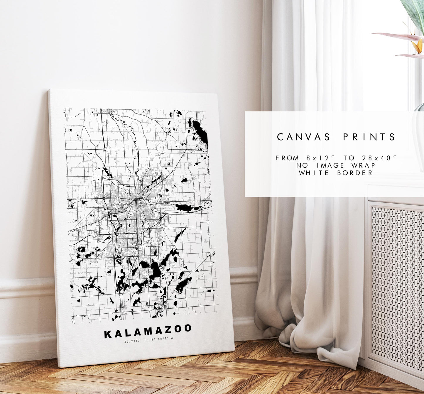 Kalamazoo Map Print - City Map Poster - Map Art - USA City Maps - Kalamazoo Print - Kalamazoo Poster - Minimalist City Map - Michigan