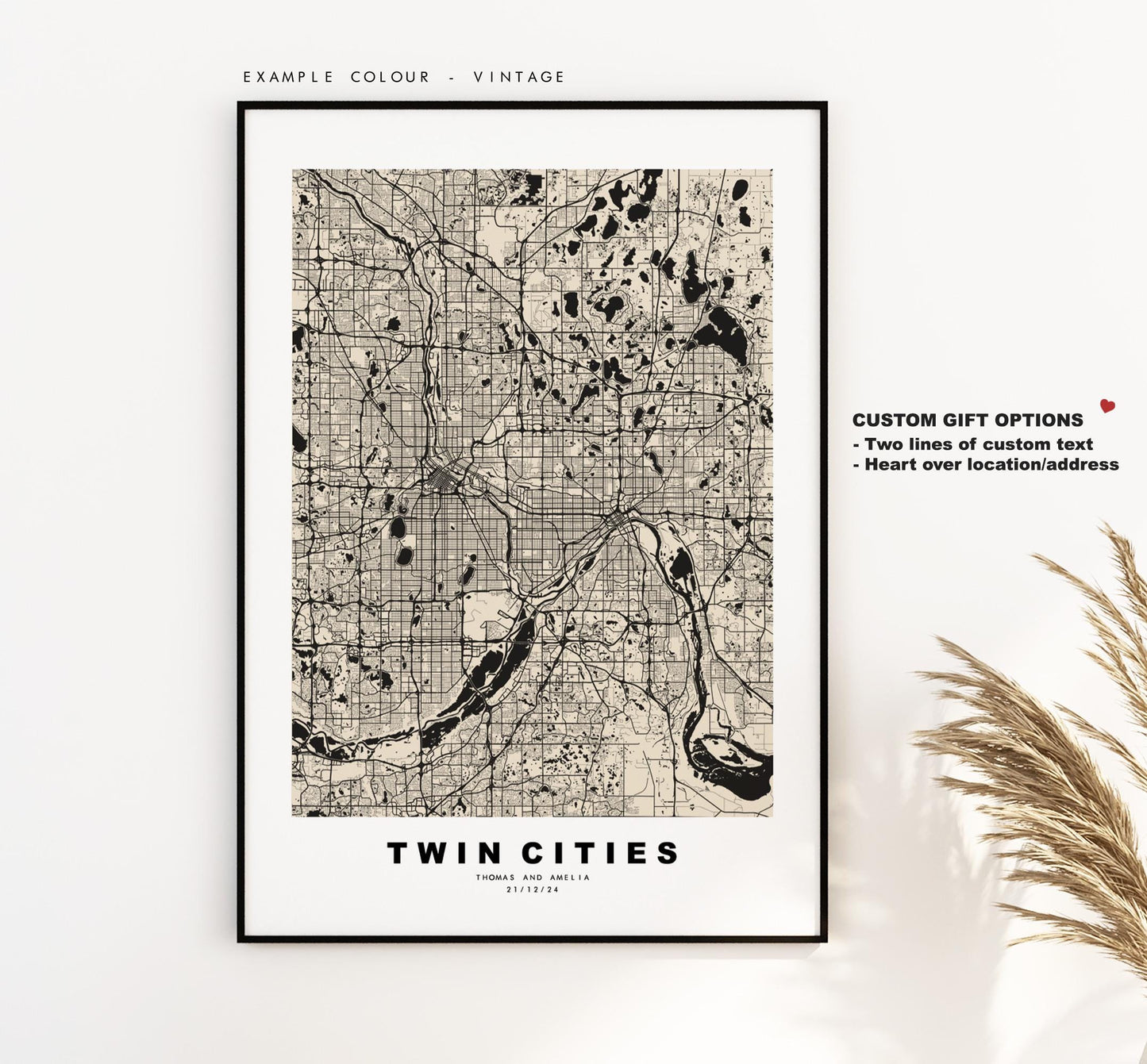 Twin Cities Map Print - City Map Poster - Map Art - USA City Maps - Twin Cities Print - Twin Cities Poster - Minimalist City Map - Minnesota